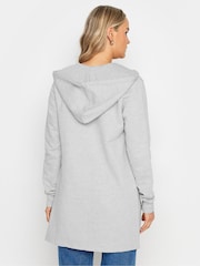 Long Tall Sally Grey 100% Cotton Longline Hoodie - Image 3 of 4
