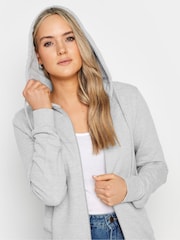 Long Tall Sally Grey 100% Cotton Longline Hoodie - Image 4 of 4