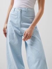 French Connection Blue Hadley Ateena Twill Trousers - Image 3 of 4