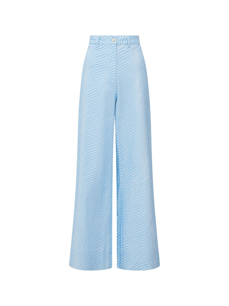 French Connection Blue Hadley Ateena Twill Trousers - Image 4 of 4