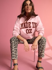 Pink/Berry Official Wicked Movie License Made In Oz Graphic Crew Neck Sweatshirt - Image 2 of 7
