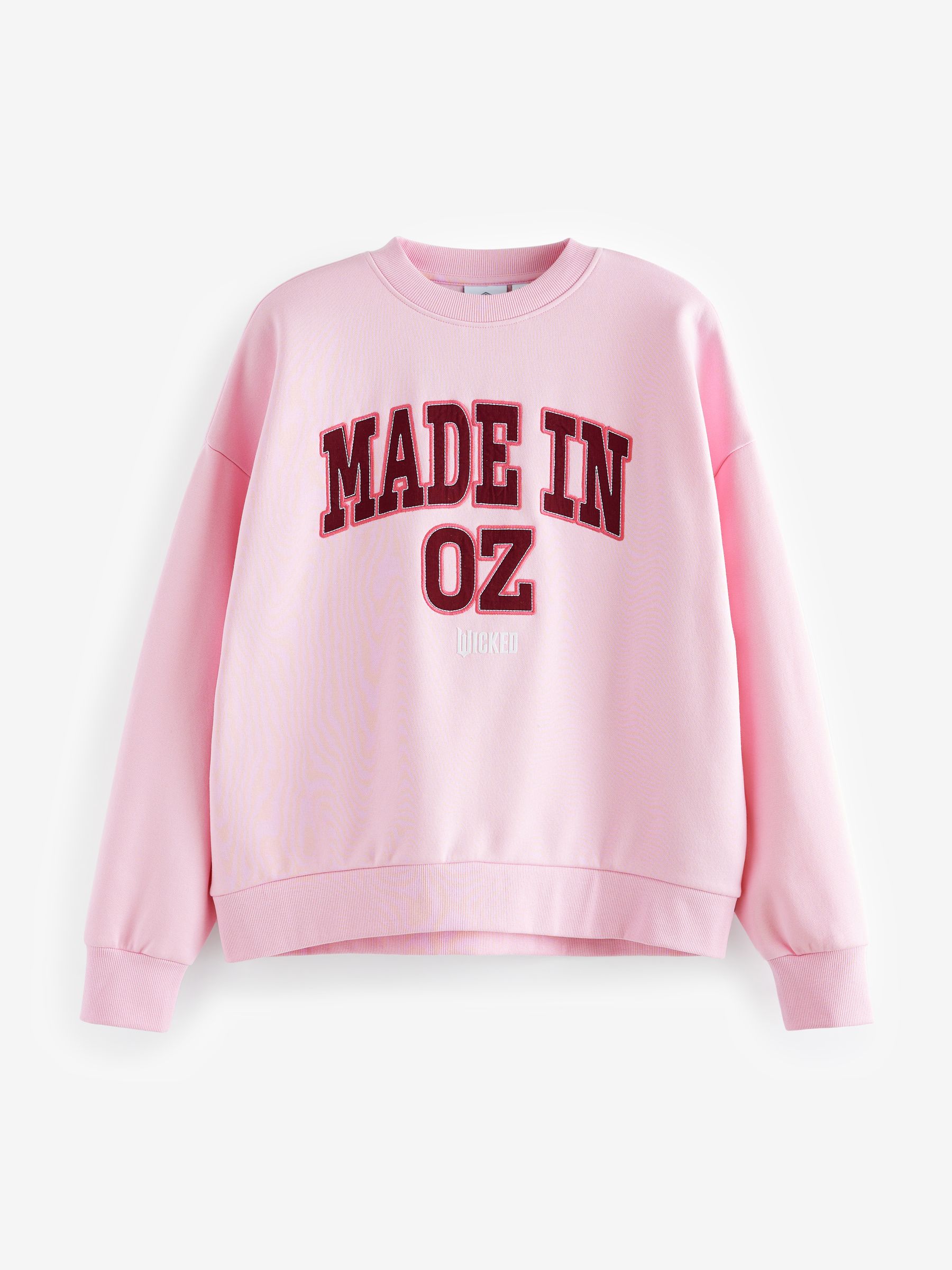 Pink/Berry Official Wicked Movie License Made In Oz Graphic Crew Neck  Sweatshirt