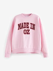 Pink/Berry Official Wicked Movie License Made In Oz Graphic Crew Neck Sweatshirt - Image 5 of 7