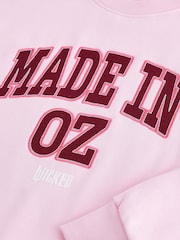 Pink/Berry Official Wicked Movie License Made In Oz Graphic Crew Neck Sweatshirt - Image 7 of 7