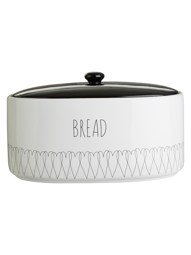 Maison by Premier White Heartlines Bread Canister - Image 1 of 6