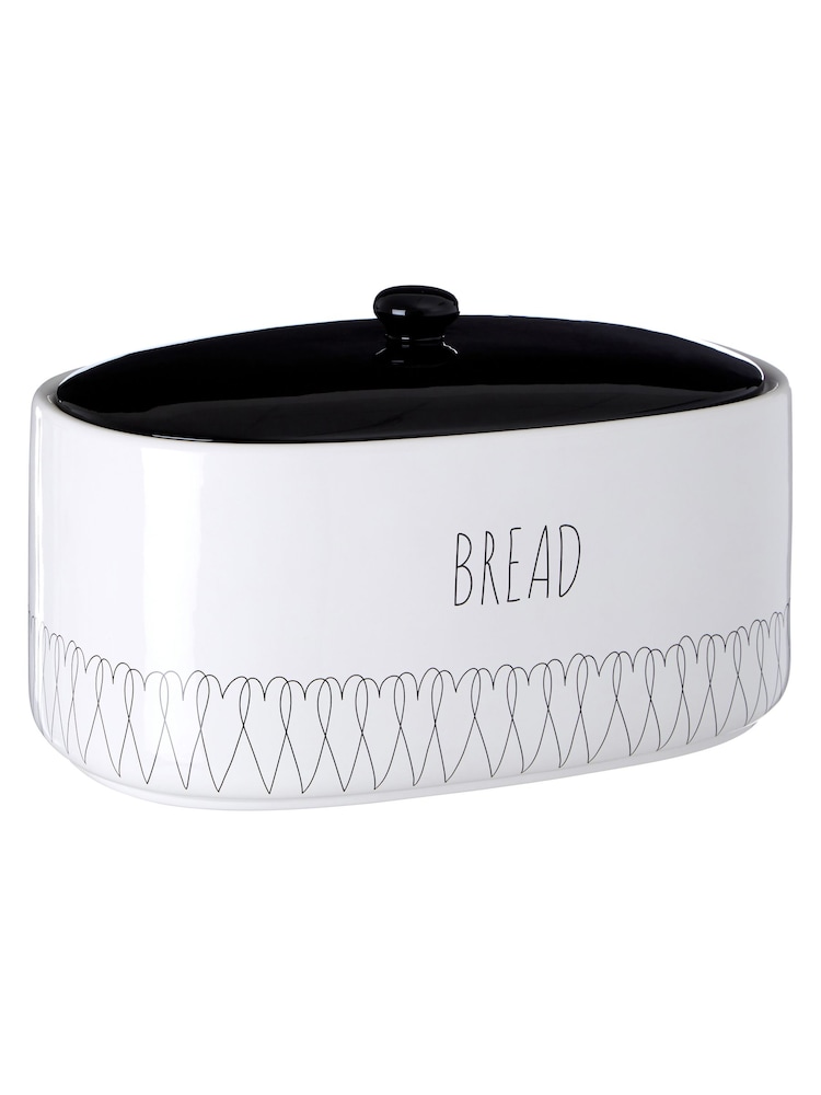 Maison by Premier White Heartlines Bread Canister - Image 2 of 6