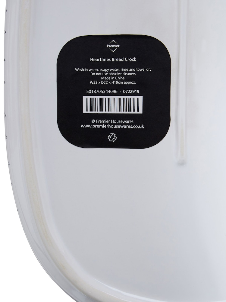 Maison by Premier White Heartlines Bread Canister - Image 6 of 6