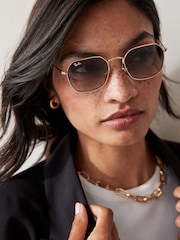 Ray-Ban Junior Gold Tone Rj9594S Irregular Sunglasses - Image 1 of 8