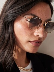 Ray-Ban Junior Gold Tone Rj9594S Irregular Sunglasses - Image 2 of 8