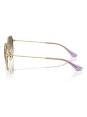 Ray-Ban Junior Gold Tone Rj9594S Irregular Sunglasses - Image 8 of 8