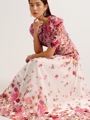Ted Baker Robe longue Alviano à manches bouffantes - Image 4 of 6