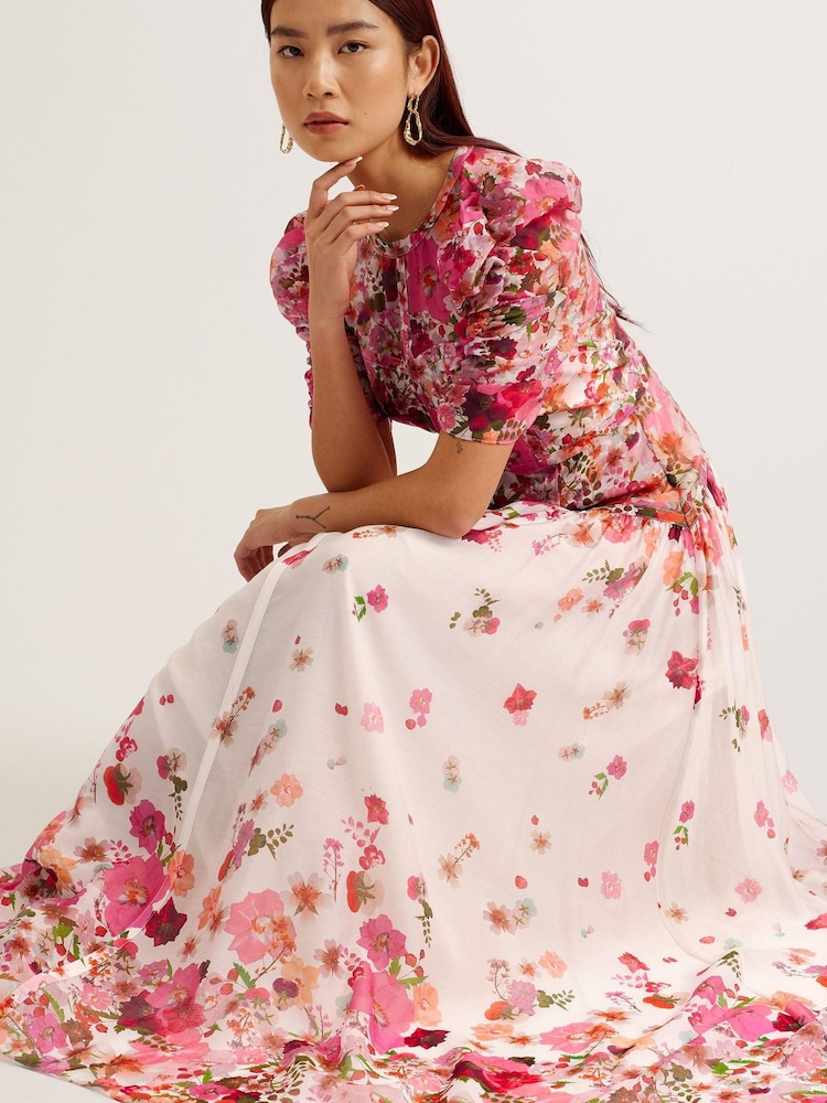 Ted Baker Robe longue Alviano à manches bouffantes - Image 4 of 6