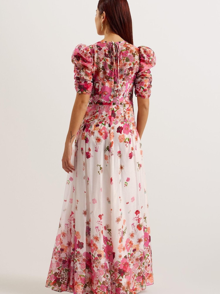 Ted Baker Robe longue Alviano à manches bouffantes - Image 5 of 6