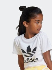 أبيض - تيشرت للأطفال موديل Adicolor Trefoil قطن 100% من adidas Originals - صورة 4 من 6