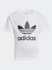 أبيض - تيشرت للأطفال موديل Adicolor Trefoil قطن 100% من adidas Originals - صورة 6 من 6