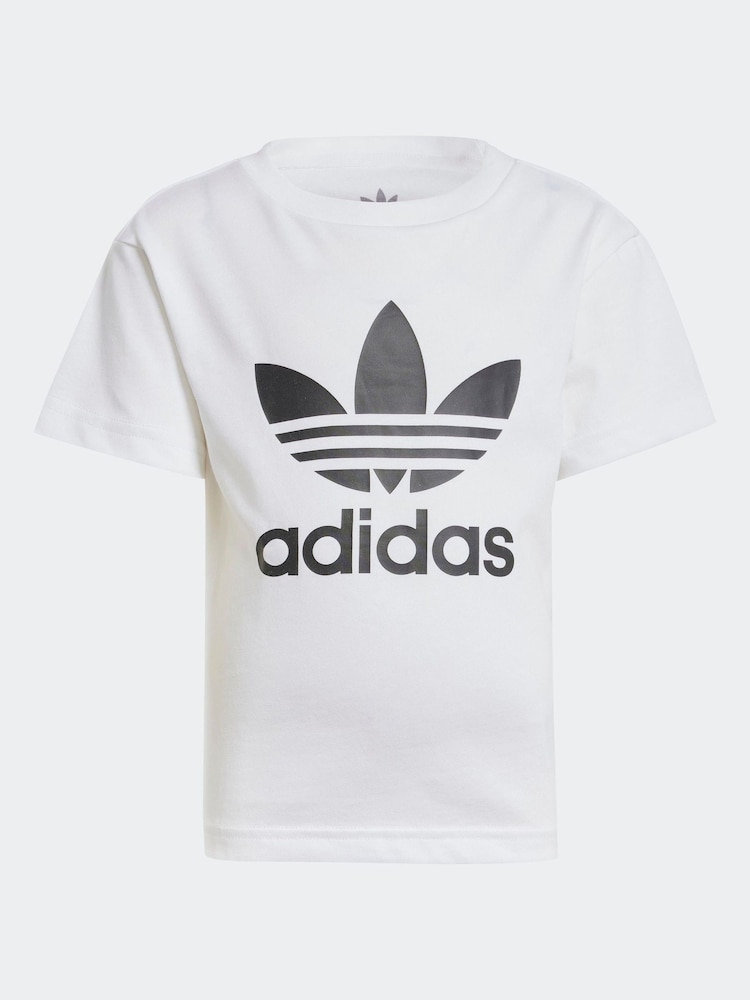 أبيض - تيشرت للأطفال موديل Adicolor Trefoil قطن 100% من adidas Originals - صورة 6 من 6