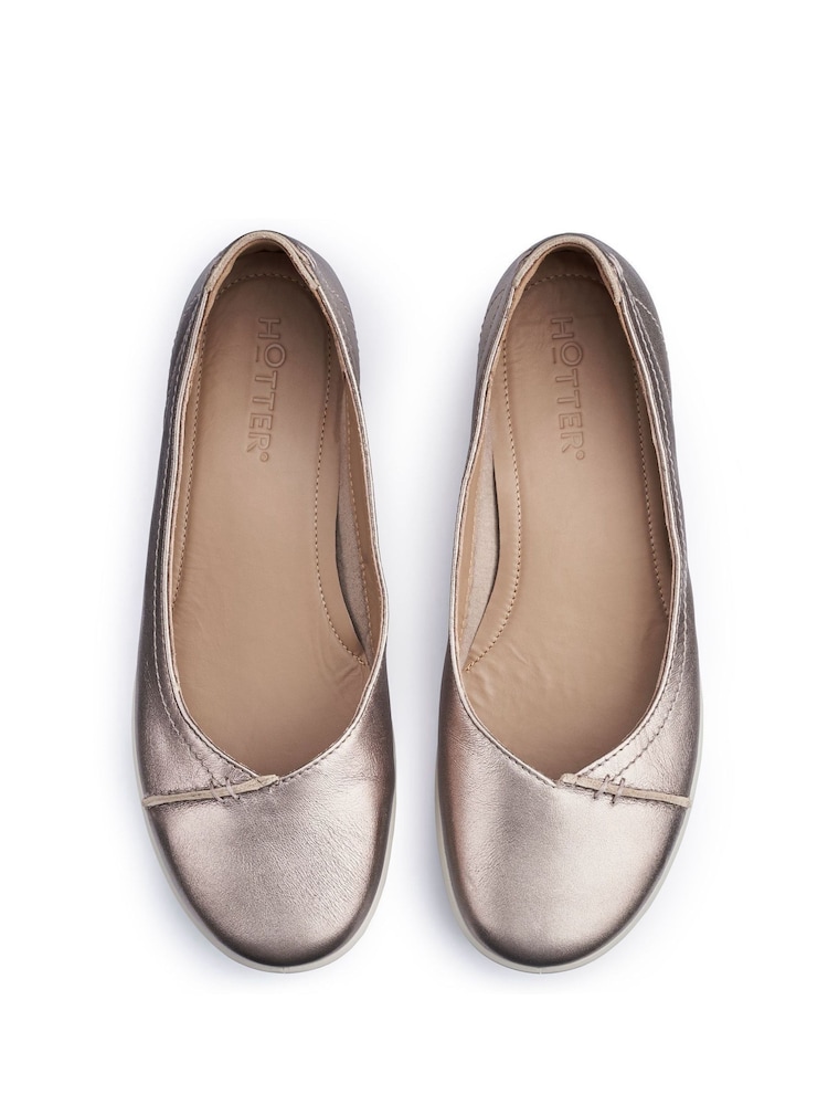 Hotter Natural Standard Fit Robyn II Slip-On Leather Shoes - Image 3 of 4