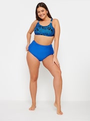 Yours Curve Cobalt Blue Chain Detail Bikini Top - Image 2 of 6