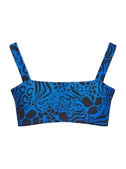 Yours Curve Cobalt Blue Chain Detail Bikini Top - Image 6 of 6