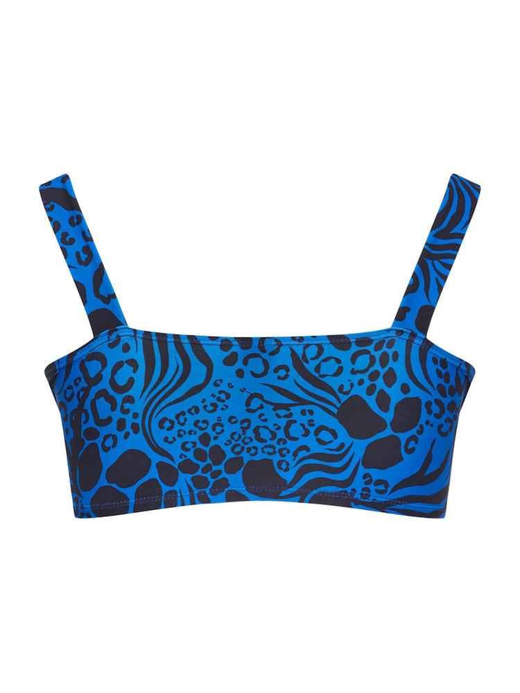 Yours Curve Cobalt Blue Chain Detail Bikini Top - Image 6 of 6