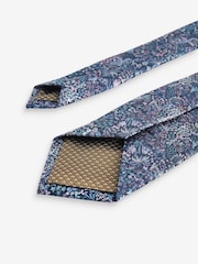 Navy Blue/Purple Floral Pattern Tie - Image 3 of 3