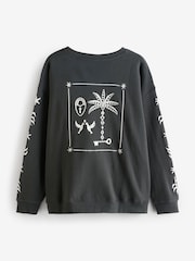 Never Fully Dressed Charcoal Grey Hope Cotton Embroidered Sweatshirt - Image 2 of 2