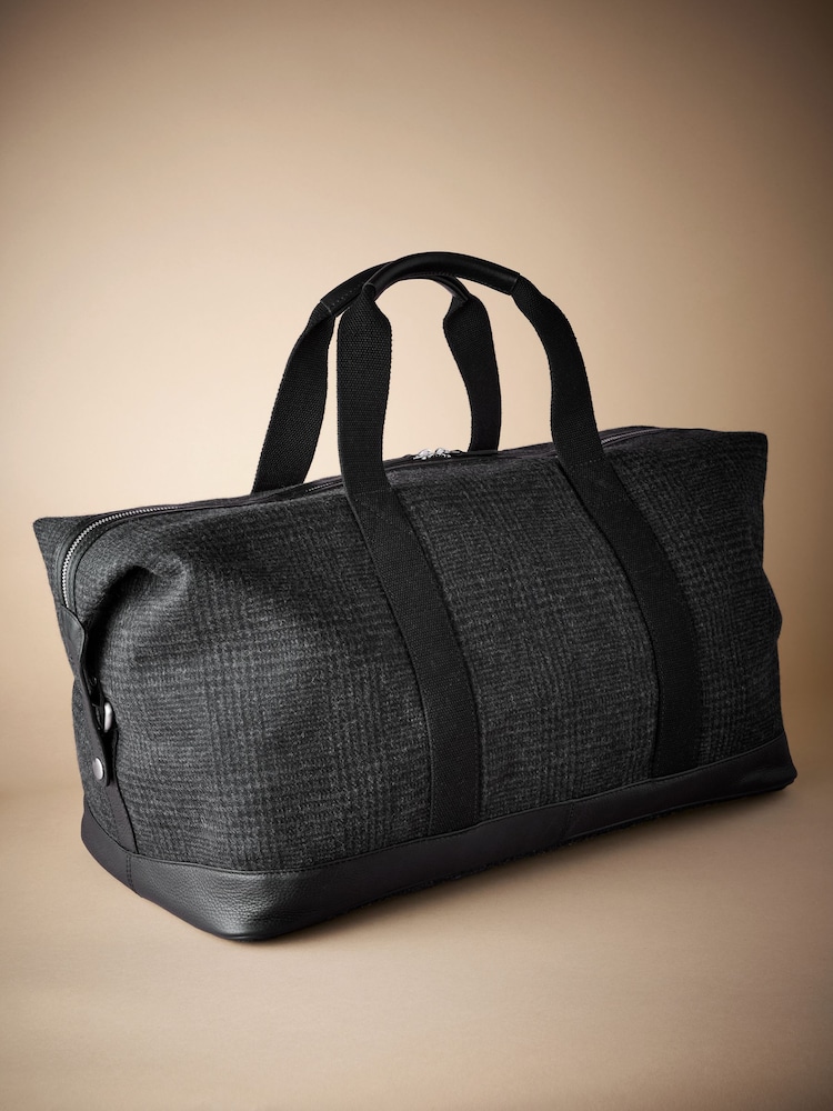 Black Monochrome Check Holdall - Image 2 of 8
