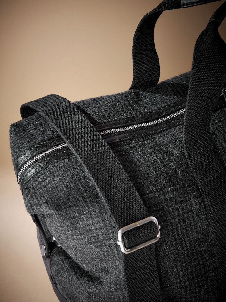 Black Monochrome Check Holdall - Image 8 of 8
