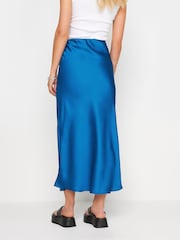 PixieGirl Petite Blue Satin Midaxi Skirt - Image 5 of 6