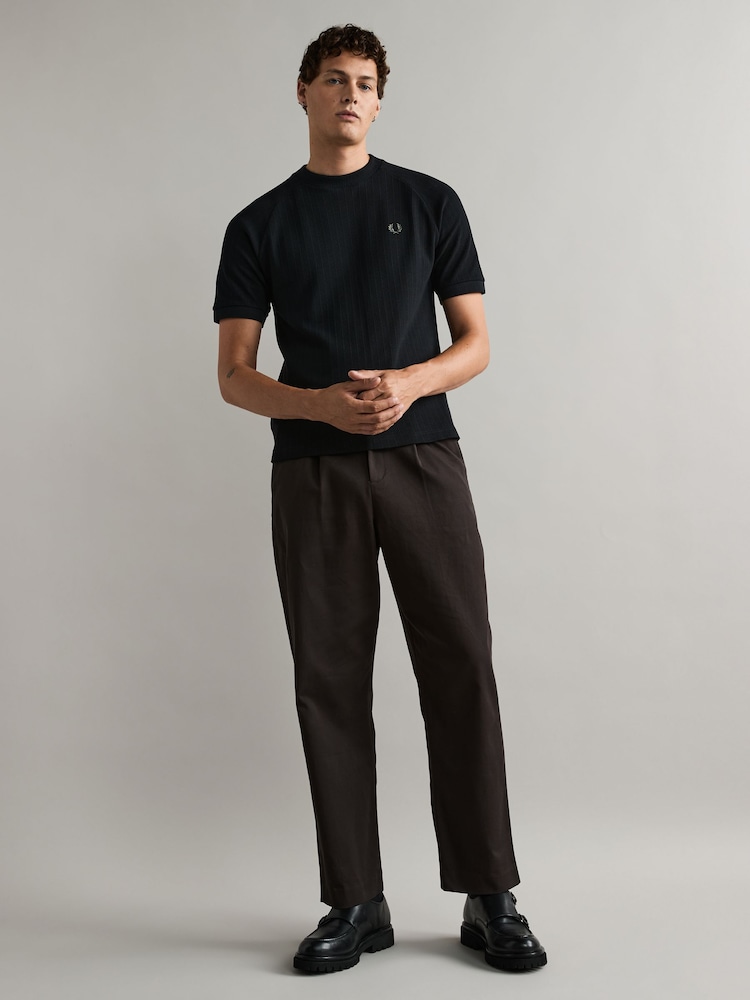 Fred Perry Ribbed Raglan Sleeve T-Shirt - Image 3 of 4