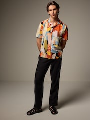 Multicolour Floral Print Textured Short Sleeve Shirt - Image 2 of 8