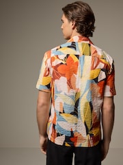 Multicolour Floral Print Textured Short Sleeve Shirt - Image 3 of 8