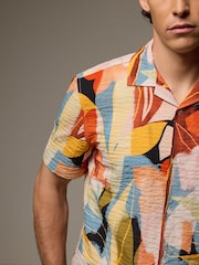 Multicolour Floral Print Textured Short Sleeve Shirt - Image 5 of 8
