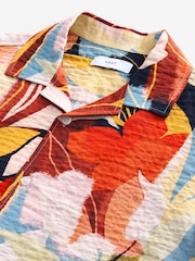 Multicolour Floral Print Textured Short Sleeve Shirt - Image 7 of 8