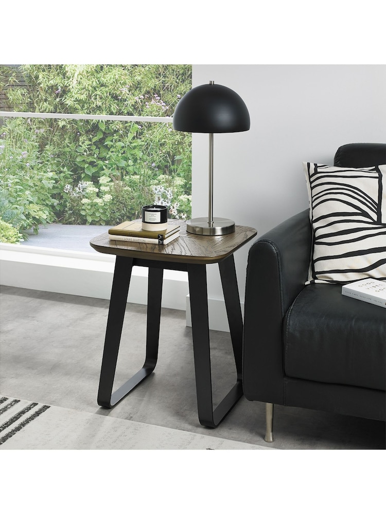 Bentley Designs Weathered Oak Peppercorn Emerson Lamp Table - Image 1 of 4