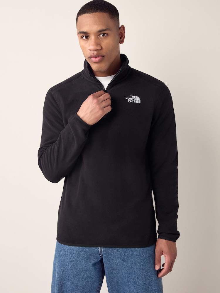 أسود - شعار جانبي - The North Face Neutral Side Logo Glacier Quarter Zip Fleece - صورة 1 من 6