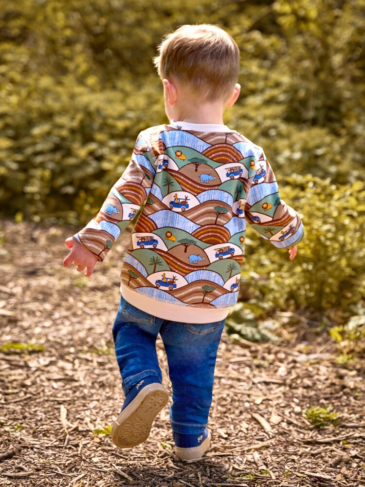 JoJo Maman Bébé Stone Safari Scene Print Sweatshirt - Image 5 of 5 JoJo Maman Bébé Stone Safari Scene Print Sweatshirt - Image 5 of 5