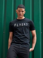 Flyers Mens Classic Fit Text 100% Cotton T-Shirt - Image 1 of 8