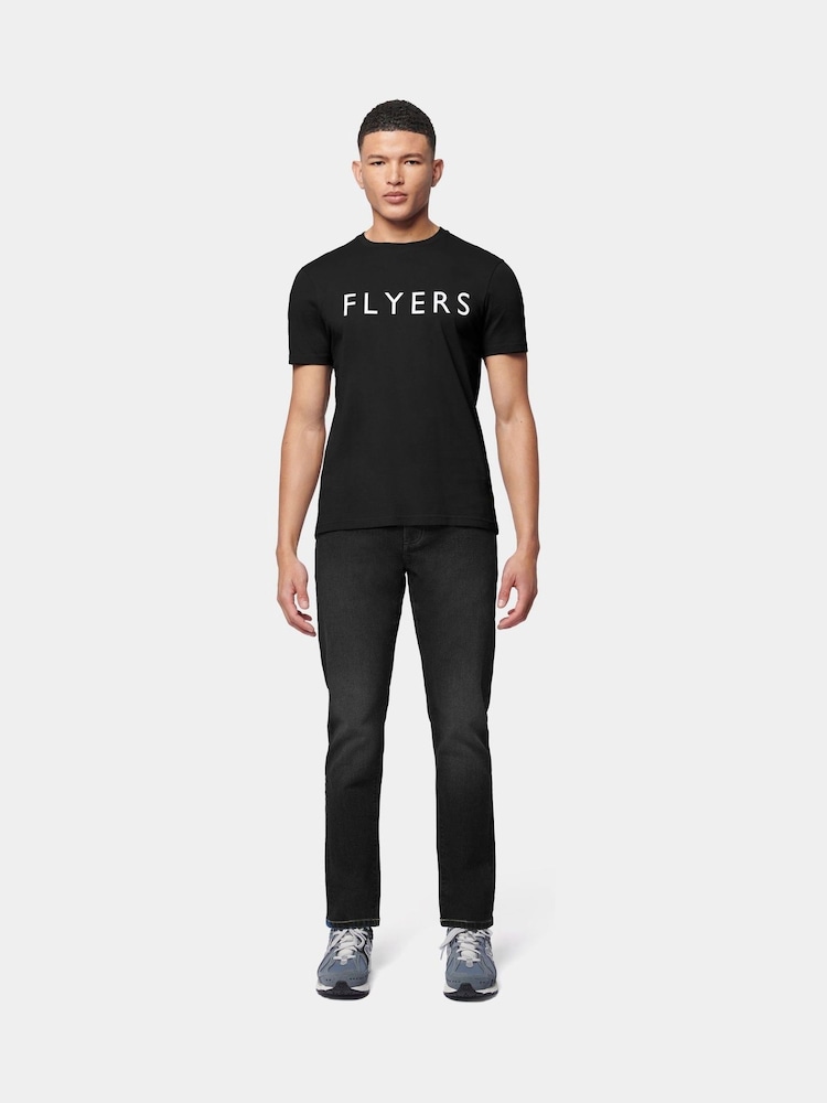 Flyers Mens Classic Fit Text 100% Cotton T-Shirt - Image 2 of 8