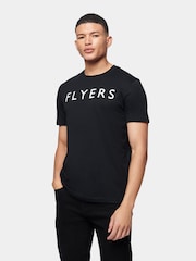 Flyers Mens Classic Fit Text 100% Cotton T-Shirt - Image 5 of 8