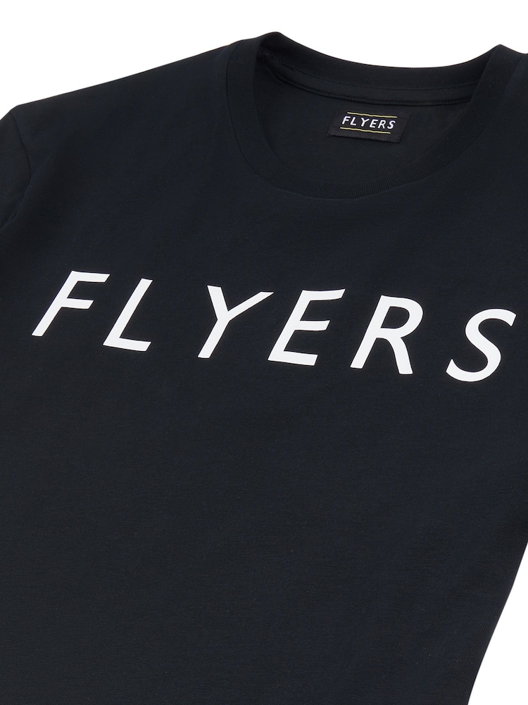 Flyers Mens Classic Fit Text 100% Cotton T-Shirt - Image 8 of 8
