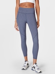 Sweaty Betty Blue Leopard Emboss Print Full Length Power Workout Leggings - Image 1 of 1