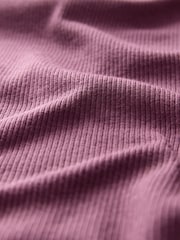 Berry Red Long Sleeve Ribbed Roll Neck Top - Image 7 of 7