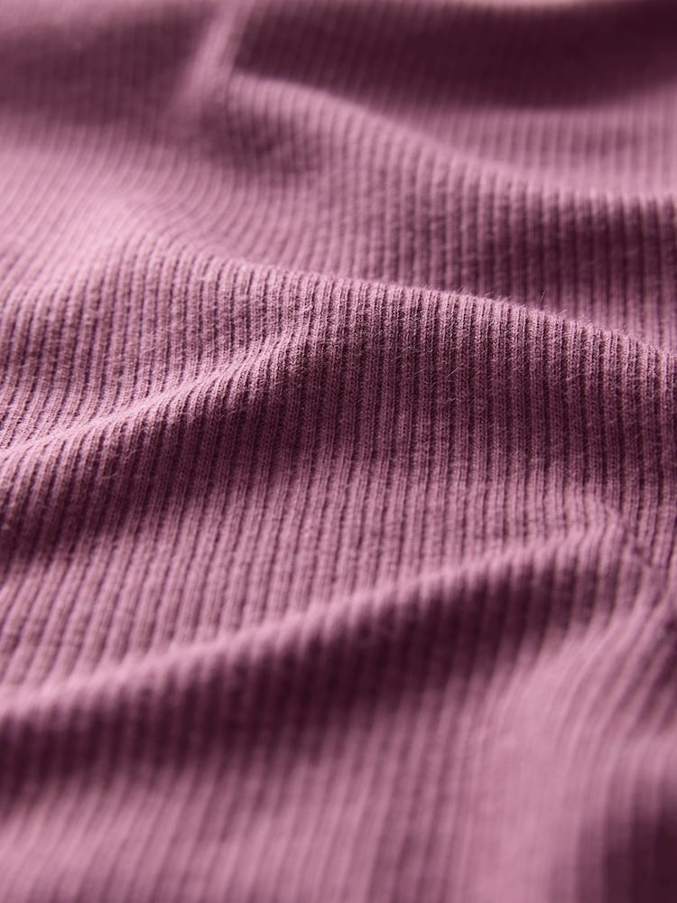 Berry Red Long Sleeve Ribbed Roll Neck Top - Image 7 of 7