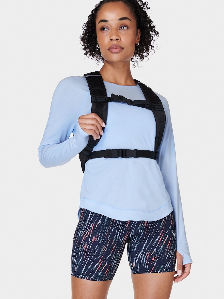 Sweaty Betty Blue Ripple Tie Dye Print Zero Gravity 2.0 6" Running Print Shorts - Image 1 of 10