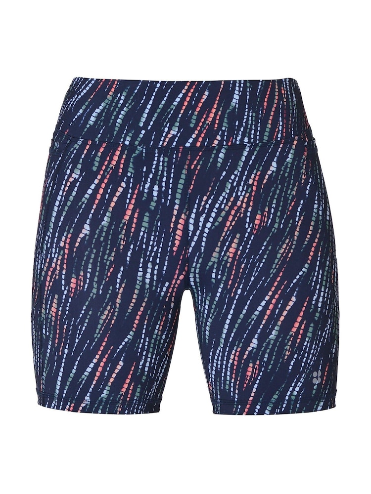 Sweaty Betty Blue Ripple Tie Dye Print Zero Gravity 2.0 6" Running Print Shorts - Image 10 of 10