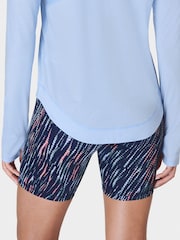 Sweaty Betty Blue Ripple Tie Dye Print Zero Gravity 2.0 6" Running Print Shorts - Image 3 of 10