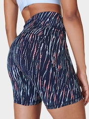 Sweaty Betty Blue Ripple Tie Dye Print Zero Gravity 2.0 6" Running Print Shorts - Image 5 of 10