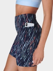 Sweaty Betty Blue Ripple Tie Dye Print Zero Gravity 2.0 6" Running Print Shorts - Image 6 of 10