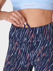 Sweaty Betty Blue Ripple Tie Dye Print Zero Gravity 2.0 6" Running Print Shorts - Image 7 of 10